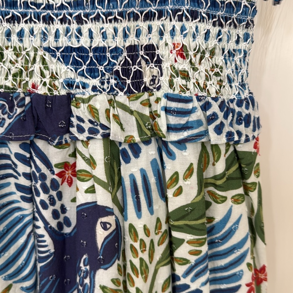 Farm Rio McCaw Flight Smocked Maxi Dress Sz S - Picture 7 of 9